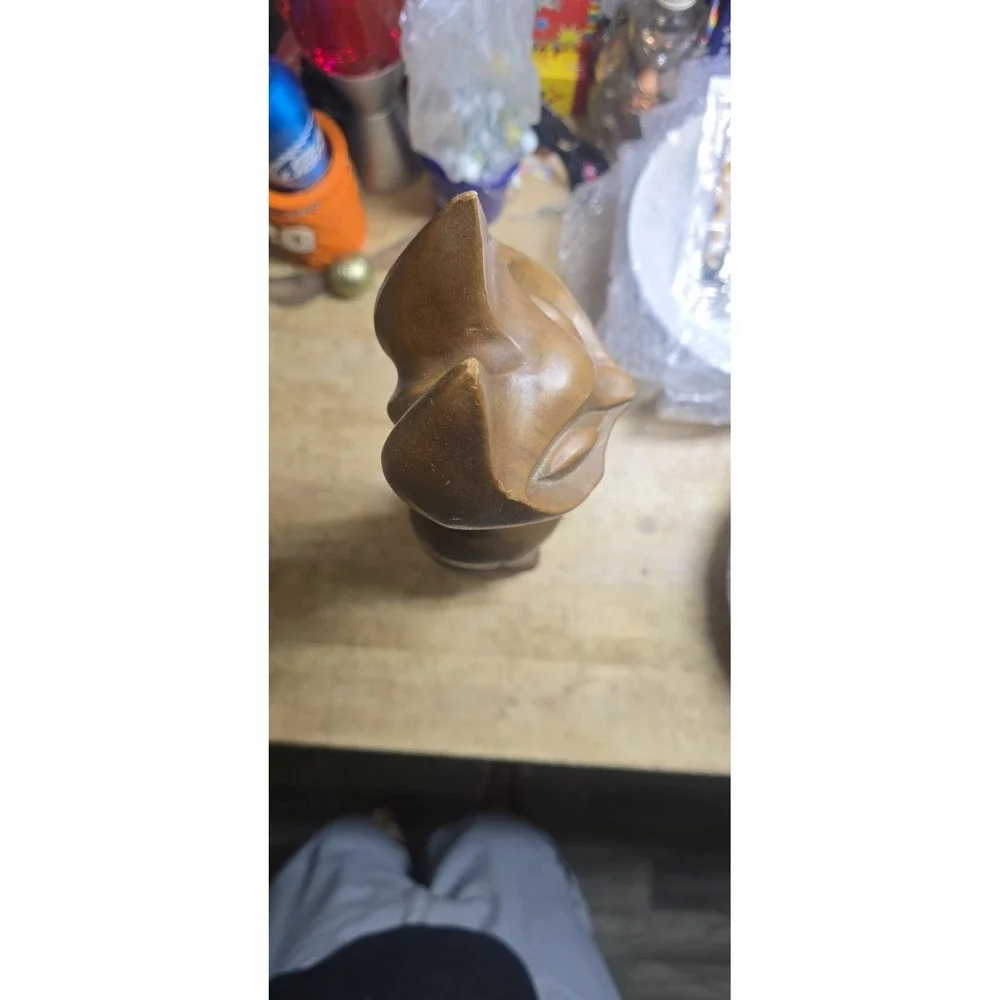 Vintage Tiki Figurine - Classic Tiki Cat - Wooden Figurine